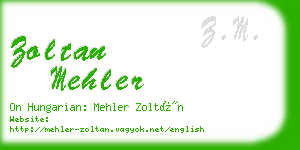 zoltan mehler business card